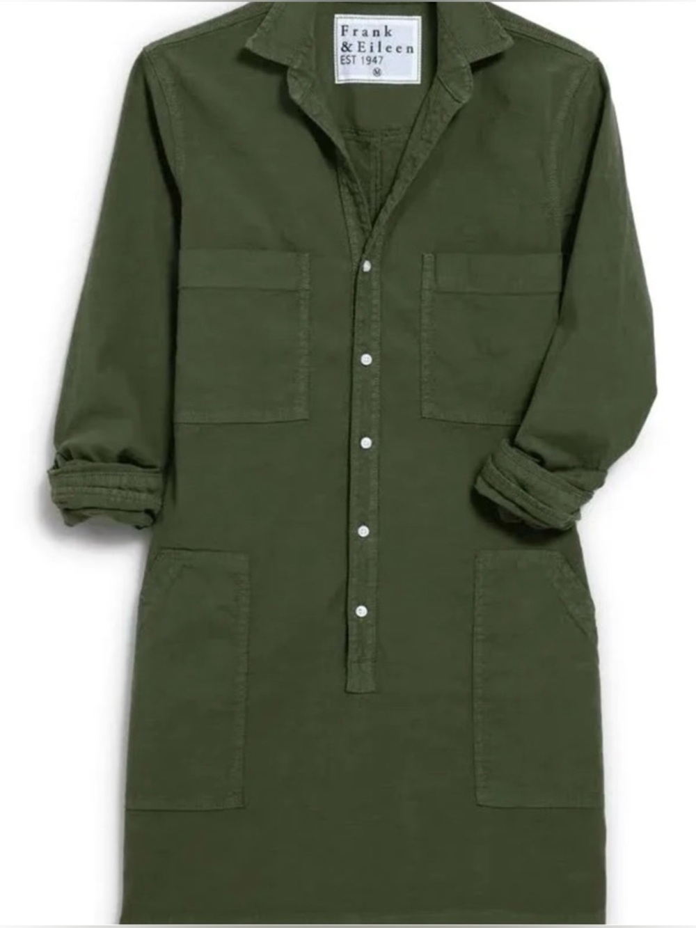 Frank & Eileen Southern Ireland Linen Blend Utility Shirt Dress Size Medium - Picture 4 of 12